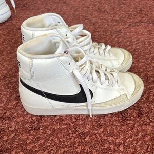 Nike White and Black High-Top Sneakers